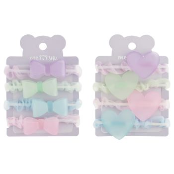 Резинки для волос MESHU, с полупрозрачными топперами, 4шт., диаметр 5см, европодвес