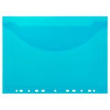 Папка-конверт с перфорацией с клапаном OfficeSpace А4, 180мкм, синяя