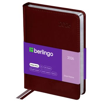 Ежедневник датированный 2026г., А6, 184л., кожзам, Berlingo 