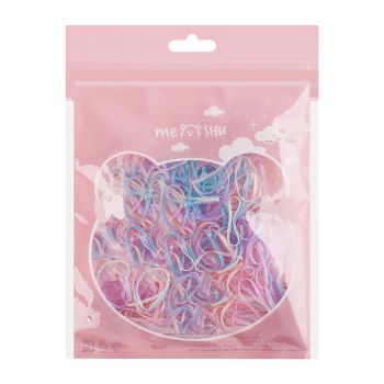 Резинки для волос MESHU, пастельные ассорти, 300шт., диаметр 2см, европодвес