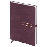 Еженедельник датированный 2026г., А5, 80л., твердый переплет, кожзам, BG "Suede. Plum", сливовый
