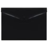 Папка-конверт на кнопке СТАММ А4, 150мкм, непрозрачная, черная