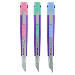 Нож канцелярский 9мм Berlingo "Envy", auto-lock, металл. направл., ассорти, европодвес