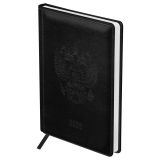 Ежедневник датированный 2026г., А4, 176л., твердый переплет, кожзам, BG "Орел", черный