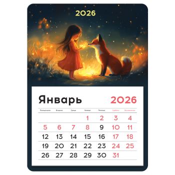 Календарь отрывной на магните, 130*180 мм склейка BG 