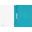 Папка-скоросшиватель пластик. перф. СТАММ А4, 180мкм, бирюзовая с прозр. верхом