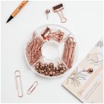 Набор мелкоофисных принадлежностей MESHU "Rose Gold", 89 предметов, розовое золото, пластиковый пенал, европодвес