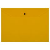 Папка-конверт на кнопке СТАММ А4, 120мкм, пластик, прозрачная, желтая