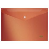 Папка-конверт на кнопке СТАММ "Сияние" А4, 180мкм, пластик, непрозрачная, оранжевый