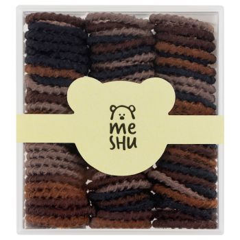 Резинки для волос MESHU, тонкие, темные ассорти, диаметр 2см, 90шт., пластиковый бокс