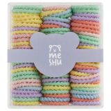 Резинки для волос MESHU, тонкие, пастельные ассорти, диаметр 2см, 90шт., пластиковый бокс