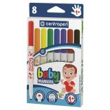 Фломастеры Centropen "Baby markers", 08цв., утолщенные, смываемые, картон, европодвес