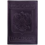 Обложка для паспорта OfficeSpace кожа, черный, тиснение "Герб"